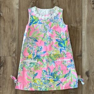 Pink Floral Sleeveless Dress with Lace Details